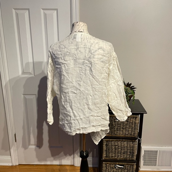 NWOT La.FixSun Linen cover shawl Beach summer cascade asymmetric coastal cottage - Picture 4 of 5